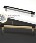 5 Inch Cabinet Pulls 10 Pack Square Zinc Alloy Drawer Handles In Black And Brushed Nickel showcasing material composition.