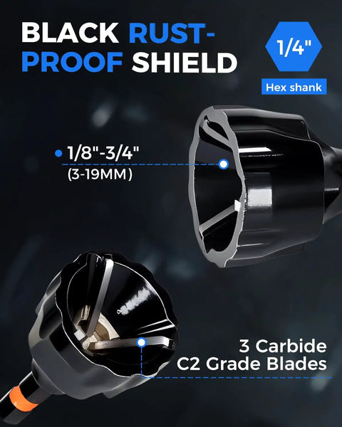 Threaded Rod Deburring Tool With External Chamfer Bit For Metal, Heavy Duty Tungsten Carbide Chamfer Bit, Quick Release Shank