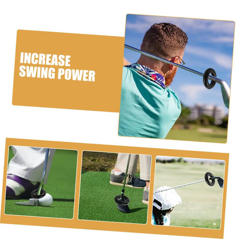Person using Weighted Golf Swing Ring For Beginners And Pros, Practice Gear To Stabilize Your Swing, Boost Swing Weight And Power.