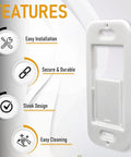 Wallplate Brackets For Lutron Caseta Pico Remote One Pack No Fuss Snap In Installation shown with features list