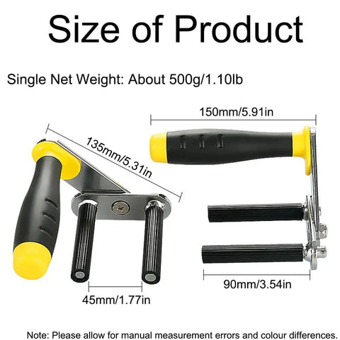Built Like A Tank Portable Drywall Panel Lifter With Anti Slip Rubber Sleeve dimensions 150mm x 135mm with rubber grips for safe lifting.