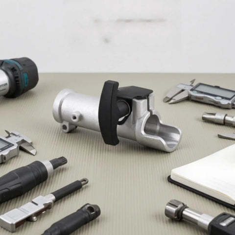 Heavy Duty Shaft Connector With Splines For Garden Power Tools Smooth Operator Instant Coupling Adapter made of aluminum alloy with tools.