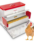 Backyard No Sweat Automatic Chicken Feeder With Forty Pound Capacity For Flocks Of Twelve Rat Proof Galvanized Steel with corn and chicken
