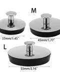 Universals Bath Basins Waste Plug, Washbasin Bath Plug, M in S, M, and L sizes made of rubber and stainless steel.