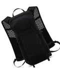 Hands Free Hydration Backpack With 2L Water Bladder, black ultralight nylon, breathable mesh back view, front pockets visible.