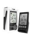 130A Golf Launch Monitor With Doppler Radar Delivers Club Head Speed Ball Speed Smash Factor Carry And Total Distances next to box