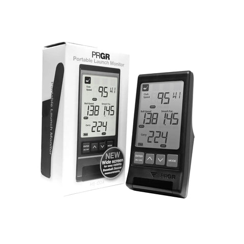 130A Golf Launch Monitor With Doppler Radar Delivers Club Head Speed Ball Speed Smash Factor Carry And Total Distances next to box
