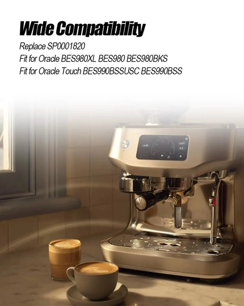 Premium Steam Probe Replacement Set For Breville Oracle Dual Boiler Coffee Makers, espresso machine with two coffee cups.