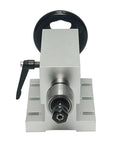 Rock Solid CNC Rotary B Axis Tailstock With 65Mm Center Height And Secure Three Jaw Chuck Heavy Duty Lathe Accessory close-up view.