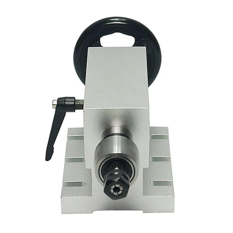 Rock Solid CNC Rotary B Axis Tailstock With 65Mm Center Height And Secure Three Jaw Chuck Heavy Duty Lathe Accessory close-up view.