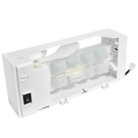 W11455232 Ice Maker Replacement For Refrigerator, durable ABS/AS plastic, showing reinforced parts and connectors.