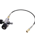 M18x1.5 DIN Valve Scuba Adapter For Paintball Fill Station With High Pressure Gauge 4500 PSI in stainless steel with hose attached