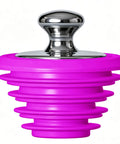 Pink Silicone Bathtub Stopper With Chrome Plated Handle For Standard Drains Super Snug Seal Zero Drip Guarantee Smooth Grip.