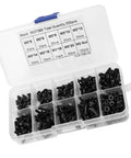 High Quality 300 Piece M3 Bolts And Nuts Set Featuring Black Button Head Hex Socket Screws Durable Machine Fastener Assortment Kit For Home Repair Projects With Organized Storage Box Heavy Duty Hardware Solutions Gets The Job Done Right Great Value Today. Black M3 screw and nut assortment in organized storage box, sizes M3x5 to M3x20