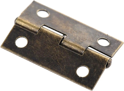 Antique Bronze Decorative Box Hinges 24x16mm - Small Cabinet Door Butt Hinges For Jewelry Boxes Detail View