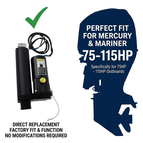 Beefed-Up Outboard Power Trim And Tilt Motor Assembly Replacement For 75-115HP Boats Direct Bolt-On Hydraulic Trim Tilt System
