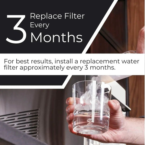 Person holding glass for Opal Nugget Ice Maker Water Filter Replacement For Fresh Tasting Ice Easy Install Replace Every 3 Months