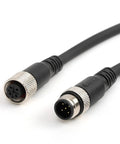 Durable Must Have M12 A Coded 5 Pin Male To Female Control Cable For IOLink Sensors And Actuators, 7m length, connectors close-up.