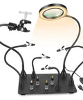 All In One Soldering Station With 5x Magnetic Magnifying Lamp And Heavy Duty Work Station For Electronics Repair And Jewelry Making