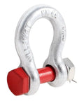 Heavy Hauling Bolt Type Bow Shackle Delivering Three Quarter Ton Load Rating With Beefy Steel Construction And Bold Red Finish, 16mm pin.