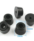 Straight Up Heavy Duty Rubber Furniture Feet Pads 100 Pack 19X15X11MM showing black rubber caps with 19mm diameter and 11mm height.