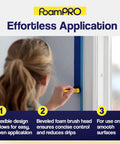 Top Shelf Classic Foam Paint Brush Set With Heavy Duty Handle And Four Easy Swap Refills For Slick Coverage On Wood Stains Urethane Varnish And Primer No Fuss Home Project Essential That Flows Like Butter being used for precise wall painting.