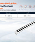 Top Tier 2 Pack Of Premium 10mm X 250mm Linear Motion Rods Shafts Made From Tough C45 Steel For Smooth Guides And Rock Solid CNC Rig Builds That Slid Perfectly Every Damn Time - specifications with diameter and length.