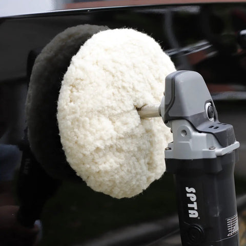 8 Inch Dual-Sided Wool Buffing Pad 100 Percent Natural Wool With 5/8-11 Thread for polishing a car surface