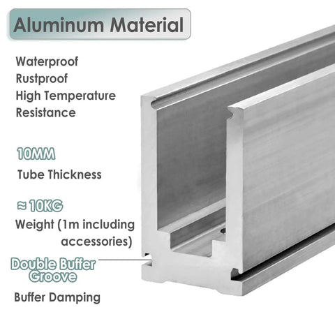 Tough As Nails Deck Railing Glass Spigot Clamp With Side Mount Bracket, Heavy Duty aluminum profile section 10mm thickness.