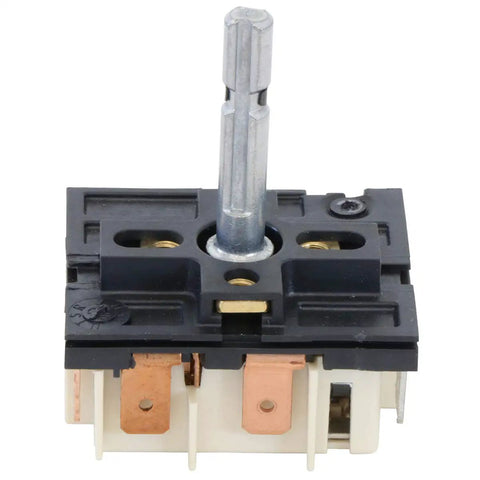 Samsung Energy Regulator Infinite Switch DG44-01002A Replacement close-up, showing connectors and control shaft.