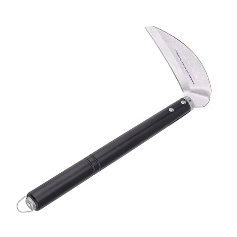 Kogama Garden Weeder Scraper Hoe With 4.25 Inch Curved Blade 9.5 Inch Lacquered Beech Handle and Stainless Steel Shaft