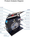Diagram of Small Semi Automatic Rectangular Box Sealing And Labeling Machine With Precise Right Angle Application For Paper Rolls 20To 210 Mm Wide, showing components.