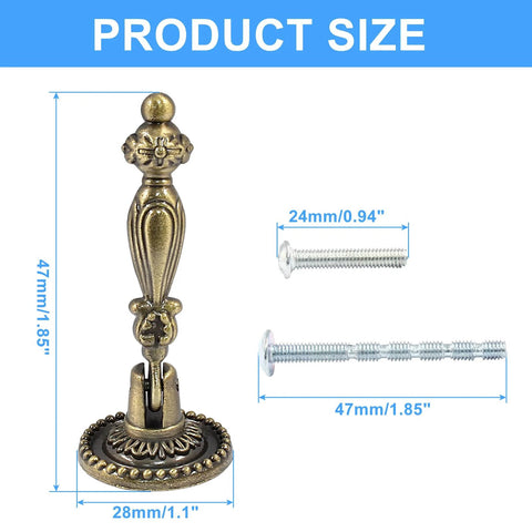 Six Pack Antique Tear Drop Drawer Pulls In Bronze Finish with screws shown for Cabinets Drawers Dressers Wardrobes Installation