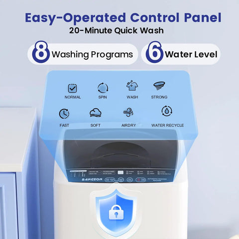 Easy-to-use control panel of the No Sweat Laundry Days With This Compact Portable Washing Machine for quick setups.
