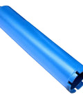 Blue 2-1/2 inch core drill bit with 1-1/4-7 thread and diamond segment for masonry drilling