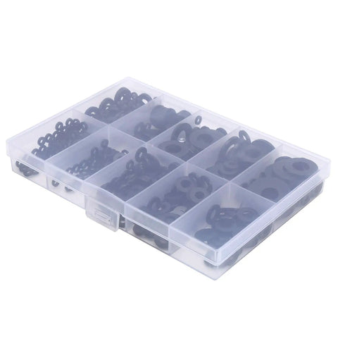 Ultimate Nylon Flat Washers Assortment Kit 500 Pieces For Metric Screws And Bolts M2 To M10 With Insulating Nylon Gaskets And Tough Pro Grade Storage Box Great For DIY Projects And Heavy Use In Shop Or Home Garage, clear organizer case
