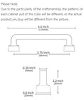 Diagram of Six Pack White Marble Zinc Alloy Cabinet Pulls with dimensions, 96 mm hole centers, 113 mm length, 29 mm projection.