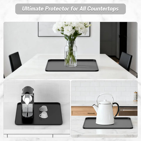 Silicone Coffee Mat 16 By 16 Inch Waterproof Heat Resistant Bar Mat For Espresso Machines Station Accessories displayed in kitchen