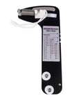 Analog Tension Gauge For Sailboat Rigging And Wire Rope, Fits 2.5, 3 And 4 Mm Cables, High Precision Dial Readout In Kilograms, Real Time Tension, Five Percent Accuracy, Perfect For Tuning Rigging And Boosting Sail Performance. black analog sailboat rigging tension gauge with calibration plate for 2.5-4 mm wire rope