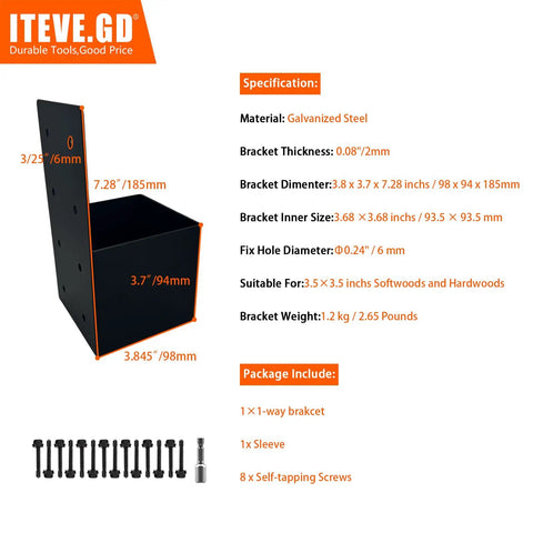 Heavy Duty Do It Yourself Pergola Bracket Kit For 4x4 Posts I Shaped Rafter Connectors With Stainless Steel Screws For Outdoor Gazebos Porches And Log Cabins 1 Pack