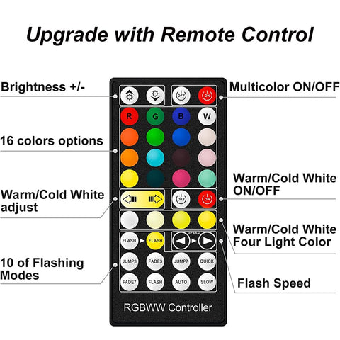 Remote control for Wash Light Bar 45W RGBW DJ Stage Lights With Smart App Control Waterproof 36 LED Wall Washer Dope