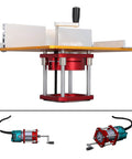 Rock Solid Router Lift System With Smooth Crank Dial Hella Sturdy Aluminum Base Precision Insert Plate for woodworking.