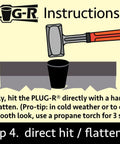 Step 4 instructions for Heavy Duty Asphalt Plugs for Driveways and Pavements One And One Eighth Inch 25 Pack Quick Patch For Potholes
