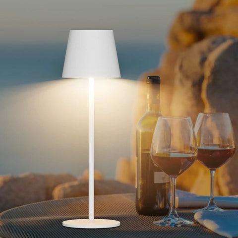 Cordless Rechargeable LED Table Lamp 3W 5000mAh Waterproof Outdoor Desk Light Warm White Stepless Dimmable on patio table