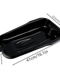 Heavy Duty Oil Drain Pan With Giant Capacity And Leak Proof Design For Super Smooth Auto Repairs And Parts Cleaning, black, 41cm x 23.5cm.