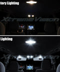Comparison of factory and Pure White Interior LED Kit For Mazda RX-8 2004-2014, 5-piece set bright interior lighting