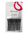 Five tubes of Semi Solid Nail Glue Gel 2g for Press On Nails, Quick Dry in 15 Seconds, No UV Light Needed in a package.
