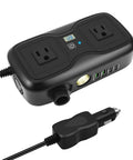 200W Car Power Inverter 12V Dc To 110V Ac With Dual Ac Outlets And Quad Usb Charging Ports Featuring Pd 20W Qc 3.0 Fast Charging.