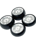 Metal Drift Wheel Hub And Tire Upgrade Set For 1 To 24 RC Cars Adjustable Wheelbase Durable Alloy Components Silver Finish