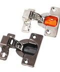 Smooth As Butter Concealed Cabinet Hinges Heavy Duty Short Arm Design With Hydraulic Buffer Stops Door Slamming Dead On Narrow Side Panels Quick Install Set Of Two Black Finish view showing two concealed hinges in silver finish